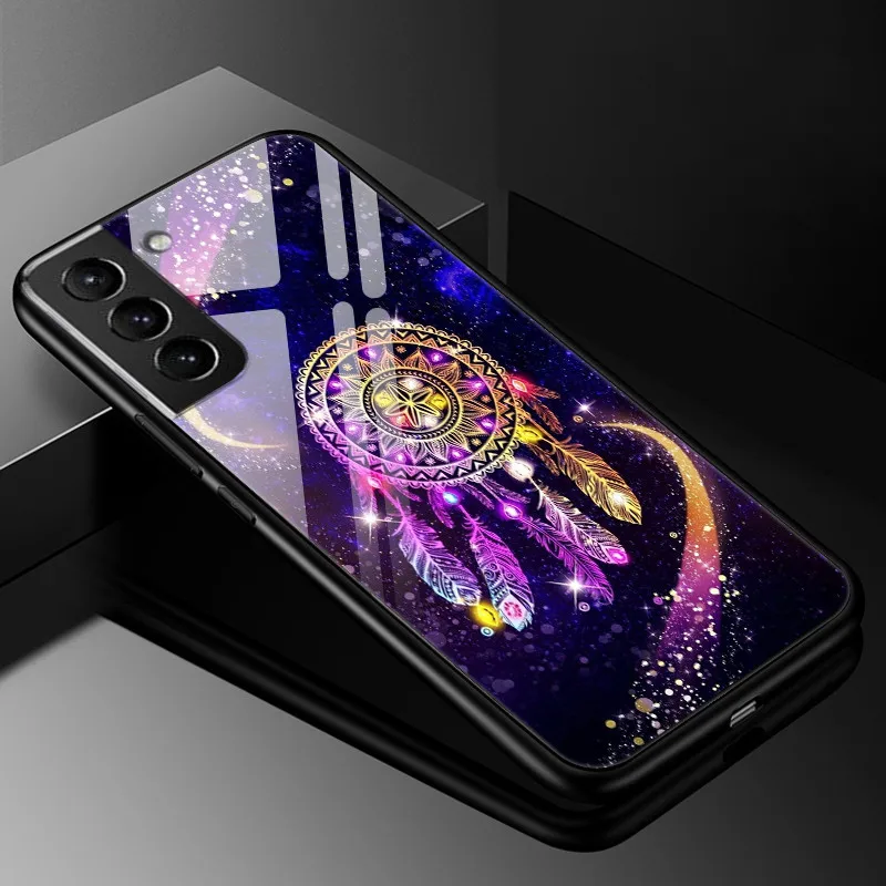 Luxury Tempered Glass Phone Case with Hard Back Bumper and Enhanced Protection