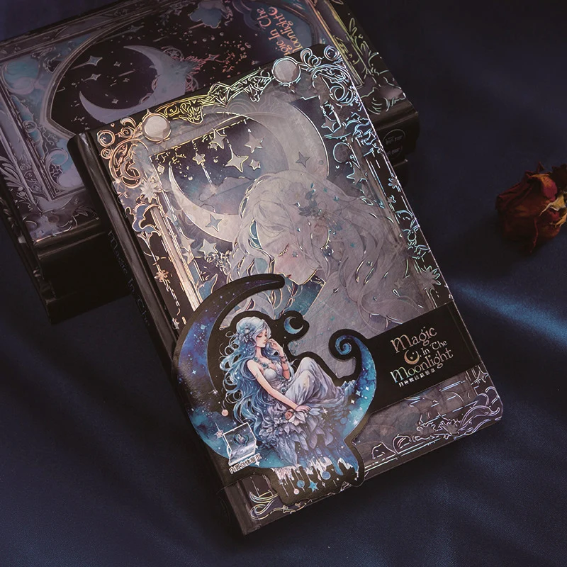 كتاب سحري عتيق على الطراز الأوروبي القوطي A5 دفاتر الملاحظات، غلاف فني بختم ساخن مفكرة كاملة الألوان، 128 ورقة