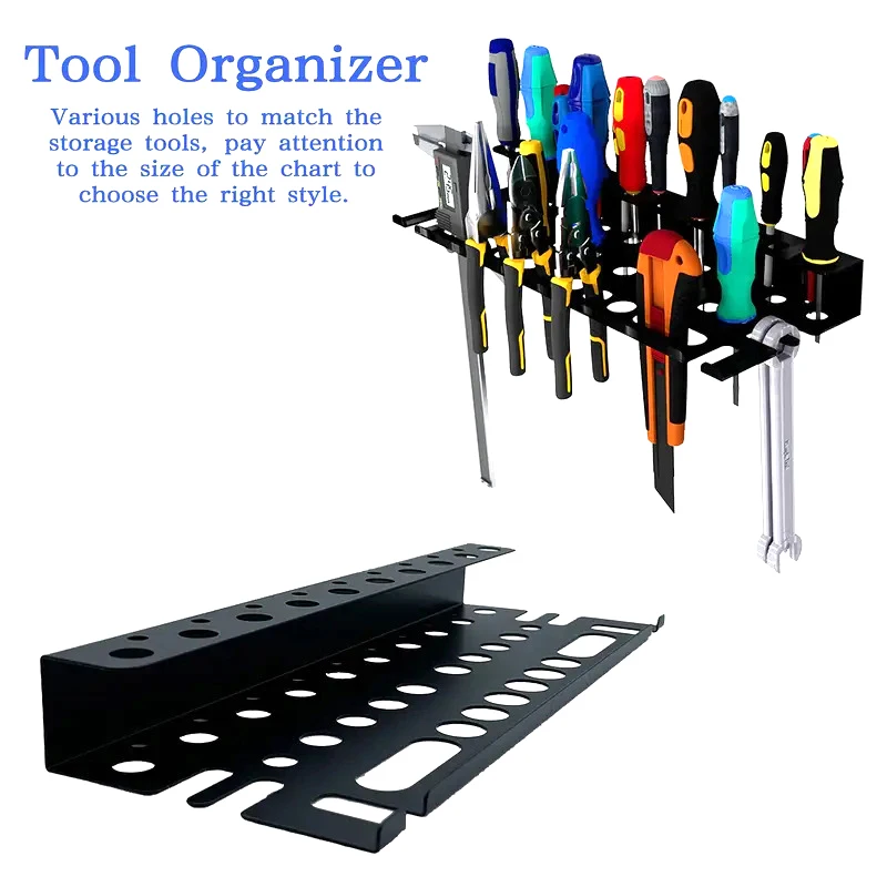 Screwdrivers Tool Holder Organizer Hammer Pliers Wall Mounted Metal Storage Rack Organizer Workshop Workbench Small Tool Storage