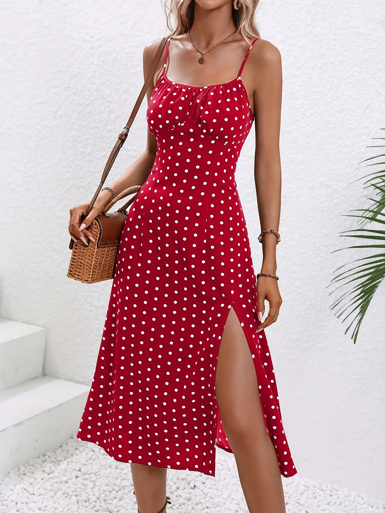 Flower Print Spaghetti Strap Dresses Women Spring Summer New Backless Bodycon Sleeveless Slit Dress Lady Vacation Style Vestidos
