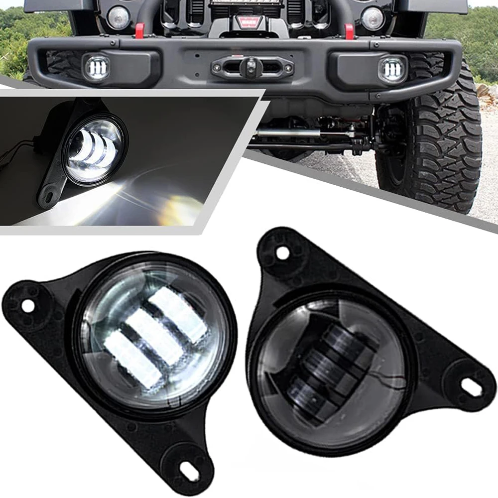 

LED Fog Lights Only for Front Bumper 2007-2016 Fog Lamp Replacement Jeep Wrangler JK JKU with -M'opar Rubicon 10th Anniversary