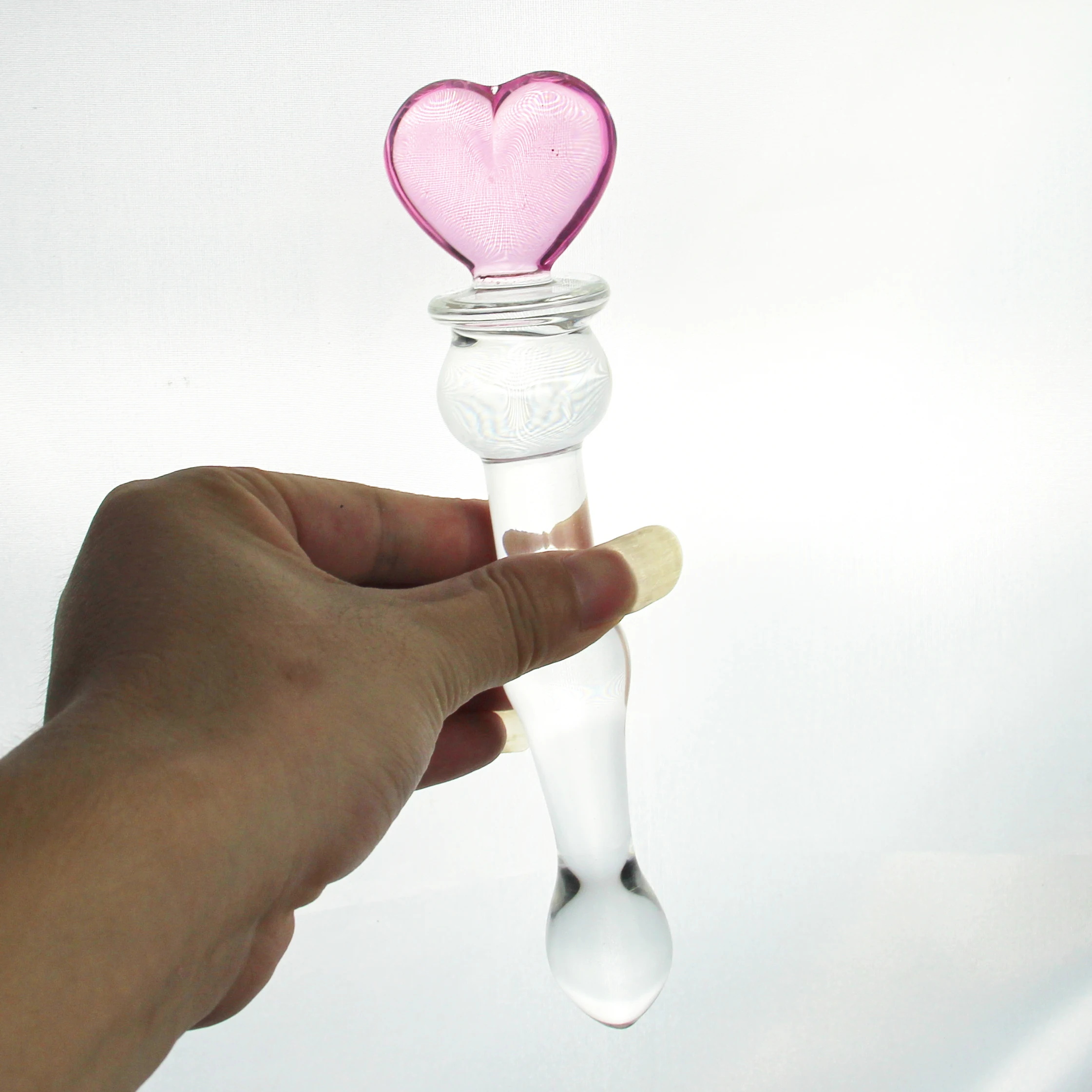 Pink Heart Glass Butt Plug For Sensual Pleasure And Stimulation_voghion.com