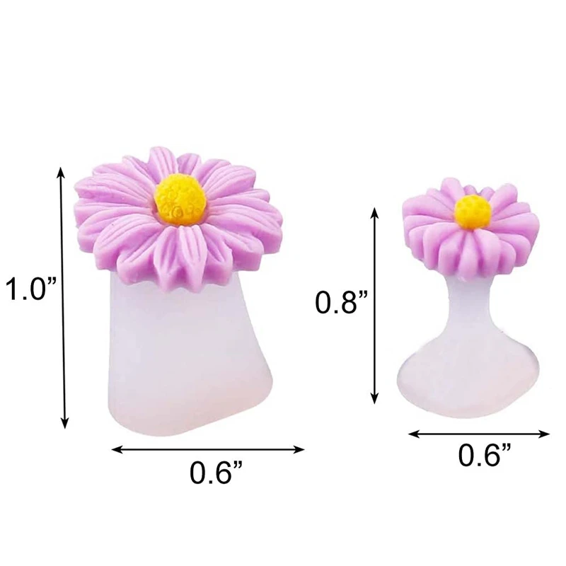 8 PCS/Set Daisy Flower Toe Separator Cute Soft Silicone Toes Spacers Cushions Reusable Toes Dividers for Nail Art Pedicure Tools