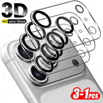 3-1 pezzi custodia protettiva per obiettivo fotocamera in vetro temperato cristallo trasparente curvo 3D per iPhone17 iPhone 17 Pro ProMax 17Pro Max i Phone Air