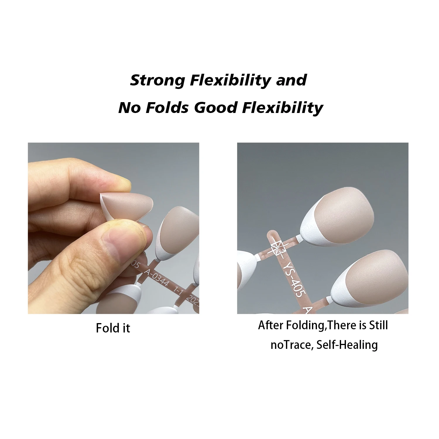 240pcs/box White French Tips Press-on Nails