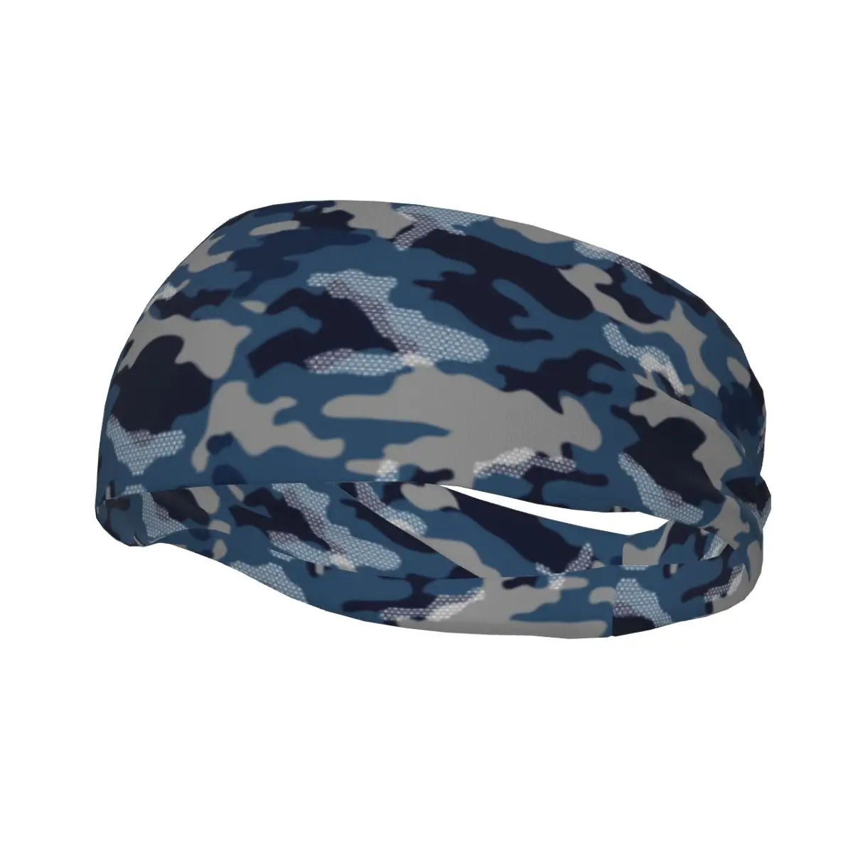 

Blue Camouflage Sweatbands Elastic Running Sweat Headbands for Women Men Anti-slip Head Sweat Bandages Gym Yoga Hair Turban