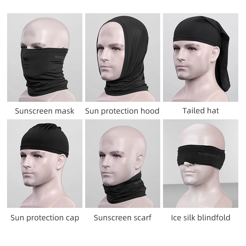 ROCKBROS Summer Face Scarf UV Protection Sweat-Absorbing Comfortable Headwear Quick-Drying Breathable Mask Cycling Equipment