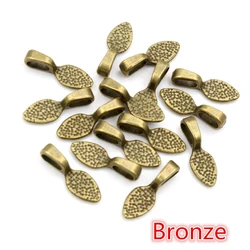 Assorted Plated Bail Connectors for Handmade Jewelry - Antique, Bronze, and Bright Silver Charms (40 Pieces) (Bronze)