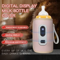 Portable Baby Bottle Insulation Sleeve, Baby Milk Insulation Device with LCD Screen, USB Insulation Bottle for Car Travel, Porta 1