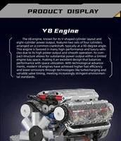Mould King 535pcs 10088 V8 Engine MOC Simulation Scale Model Battery Box L Motor Electrically Drive Building Blocks Toy Gift 5