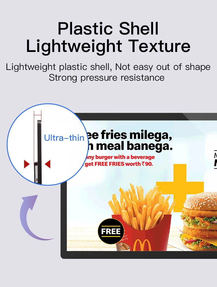 Ultra-thin 21.5 Inch Wall Mount Android 14 Tablet Touch Screen Display 8-core CP
