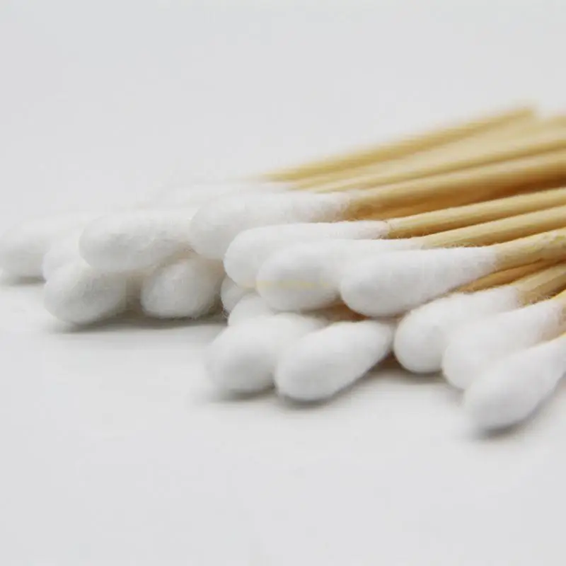 100/200Pcs Swabs 6'' Long Wood Handle Sturdy Cotton Applicator Swab Q-tip Drop Shipping 3