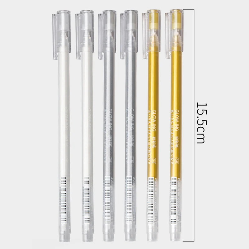 Creative White Ink Gel Pen 0.6mm Highlight Marker Pen 3 Pieces/Set for Student Stationery Drawing Art Writing School Supplies