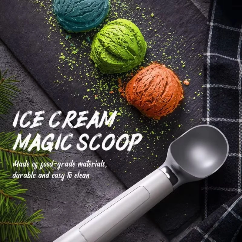 Electric Heated Ice Cream Scoop Rechargeable Scooper For Hard Icecream Self Warming Spoon Rust-proof Metal Easy Clear Gadgets