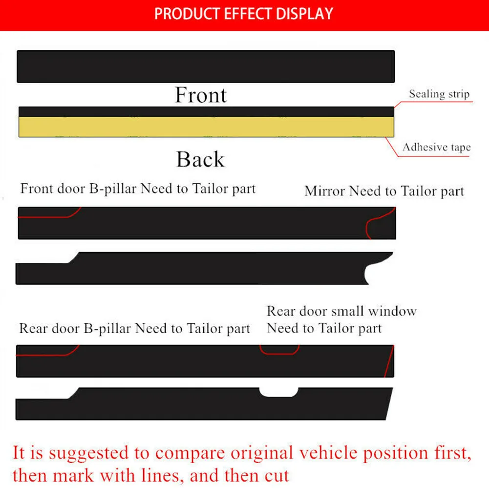 Car Waterproof Rubber Sealing Strips 4M Trim For Auto Car Front Rear Windshield Sunroof Triangular Window Edge Weatherstrip Seal