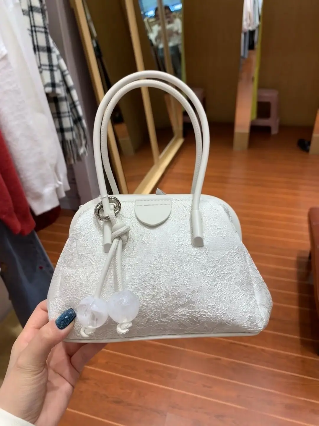 JIAERDI Chinese Style Versatile Beige Hand Bag Purse Women Fairycore Aesthetic Shell Bags Ladies Sweet Elegance Handle Wallets