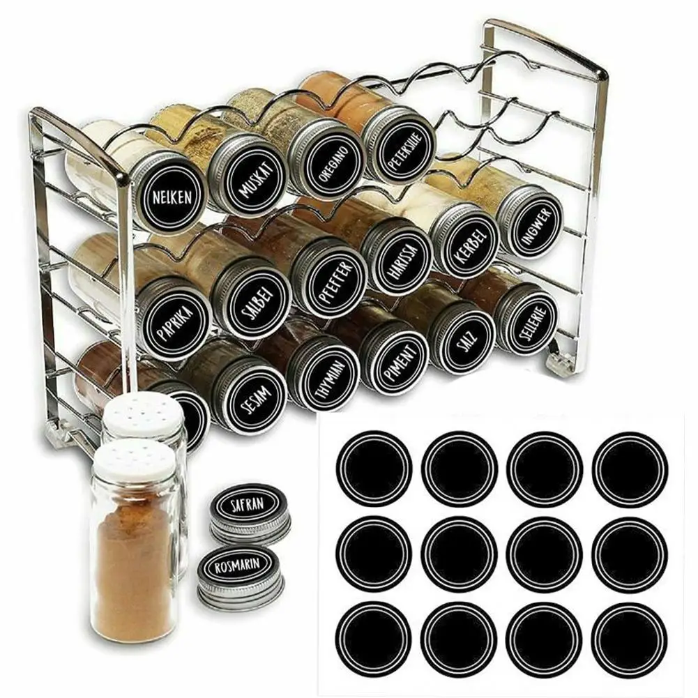 Label Stickers 60Pcs Ronde Vorm Label Stickers Mason Potten Spice Fles Pantry Voedsel Opslag Stickers Waterdicht Herbruikbare Schoolbord Sticke