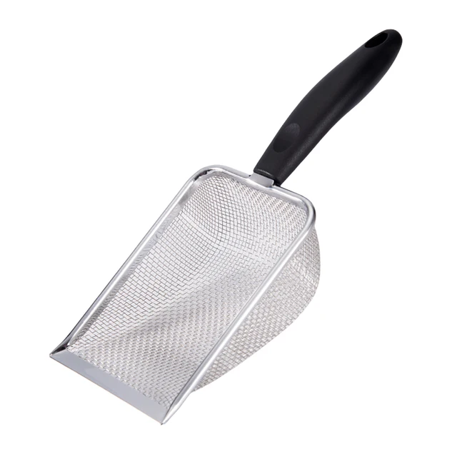 Cat Litter Shovel Small Hole Sand Hanging Hole Pet Litter Tray Sand Scooper Stainless Steel Metal Scooper Kitten Cleaning Tool 6