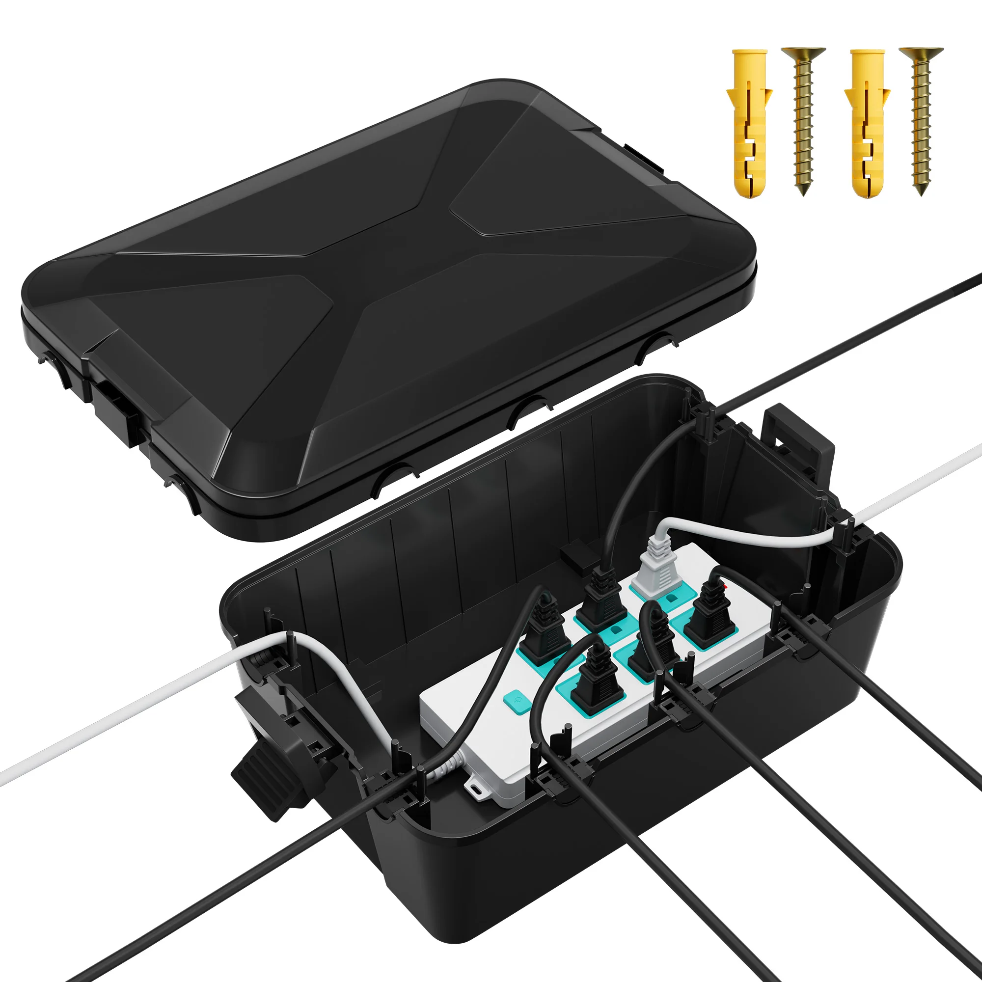 Electrical Box Outdoor 13x8x5 Large Extension Cord Cover Waterproof Weatherproof Connection Outside Power Cord