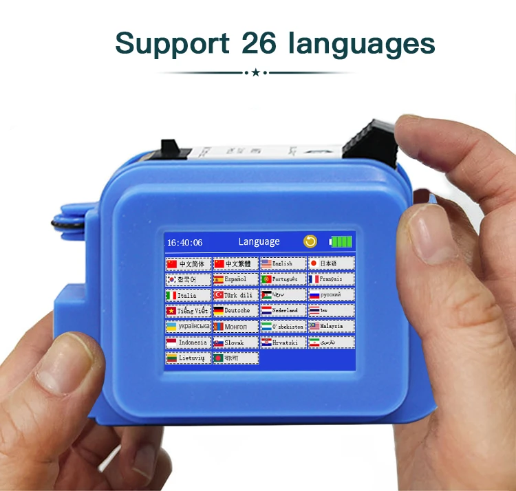 28 Languages 12.7mm Mini Printer PC13 Portable Printer QR Bar Batch Code Date Nu