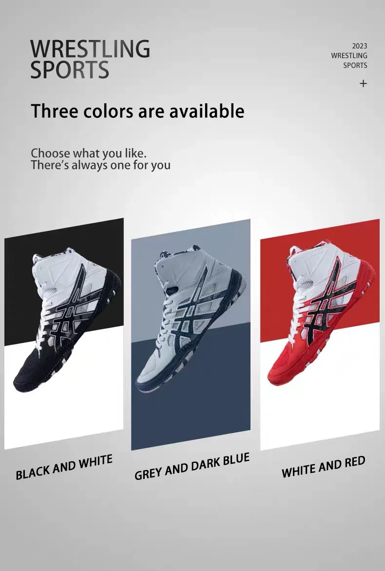 Description Picture 6 of itemProfessional Wrestling Boots Men's Lightweight Fighting Boxing Shoes High Quality Mesh Breathable Boxing Sneakers Size 39-46#