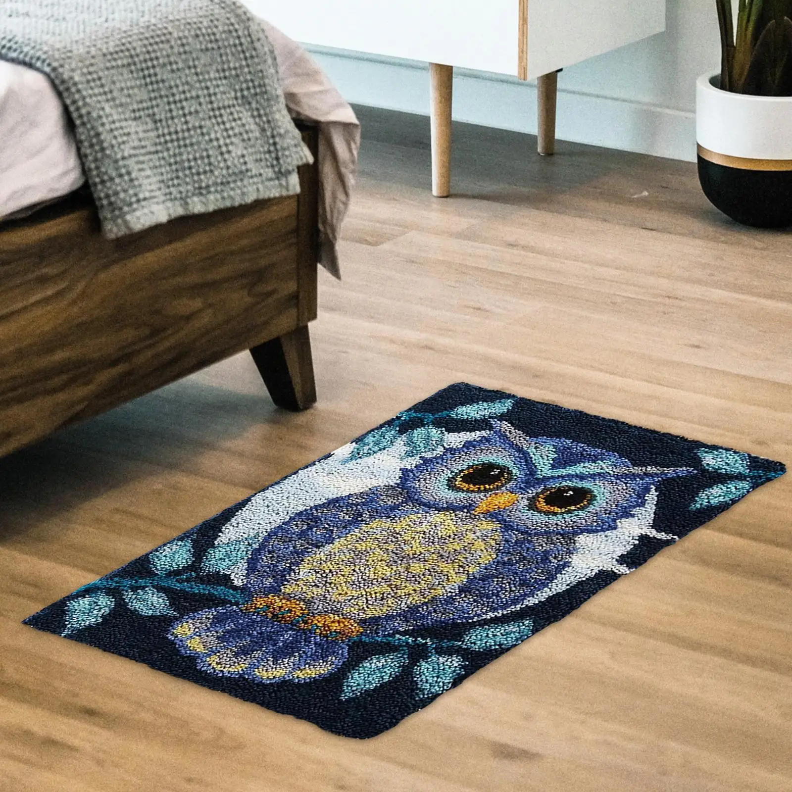 Owl Latch Hook carpet embroidery kit Floor Mat for Adults Creative Hand Craft Carpet Making Kit