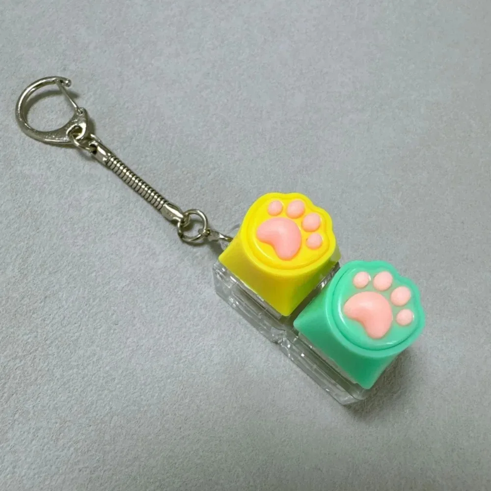 귀여운 고양이 발톱 키체인 열쇠고리 손가락 스트레스 해소 장난감 실리콘 고양이 발톱 클립 키보드 스트레스 해소 버튼 키체인
