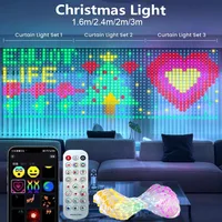 Smart LED Curtain Lights, 400 LEDs RGB+IC Color Changing Wall Lights, 6.6x6.6ft Indoor Dynamic DIY Pattern LED String Lights