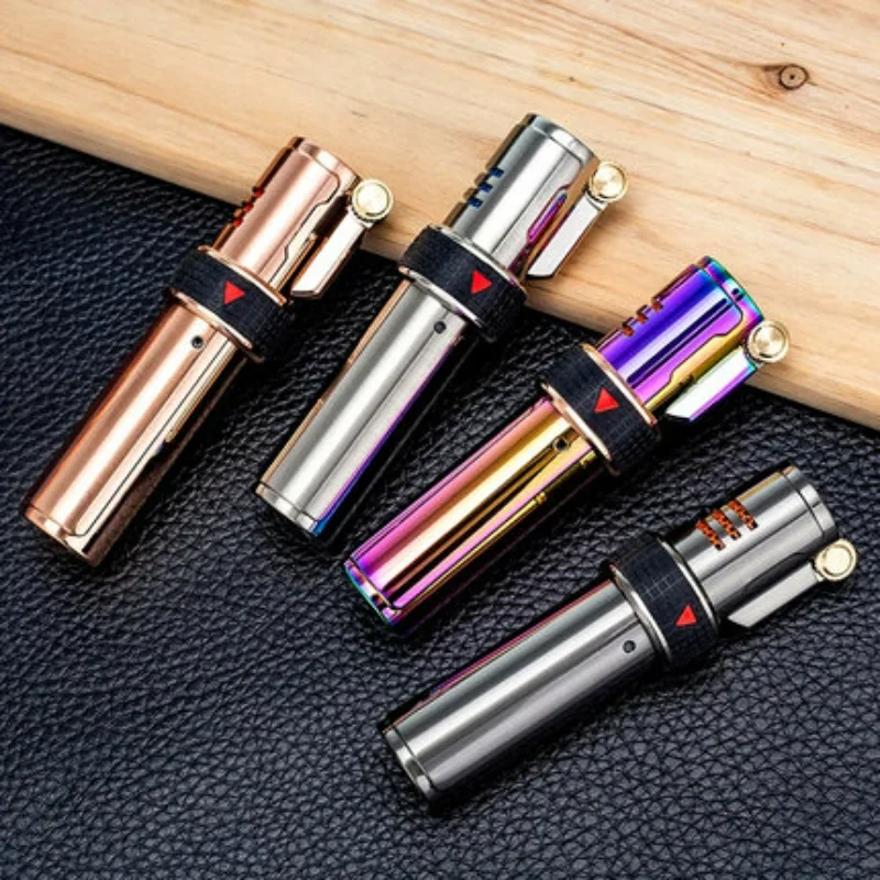 JOBON-Personalized Windproof Gas Lighter Triple Torch Refill Jet Flame Metal Spray Gun Kitchen Pipe Cigar Lighter Gadget