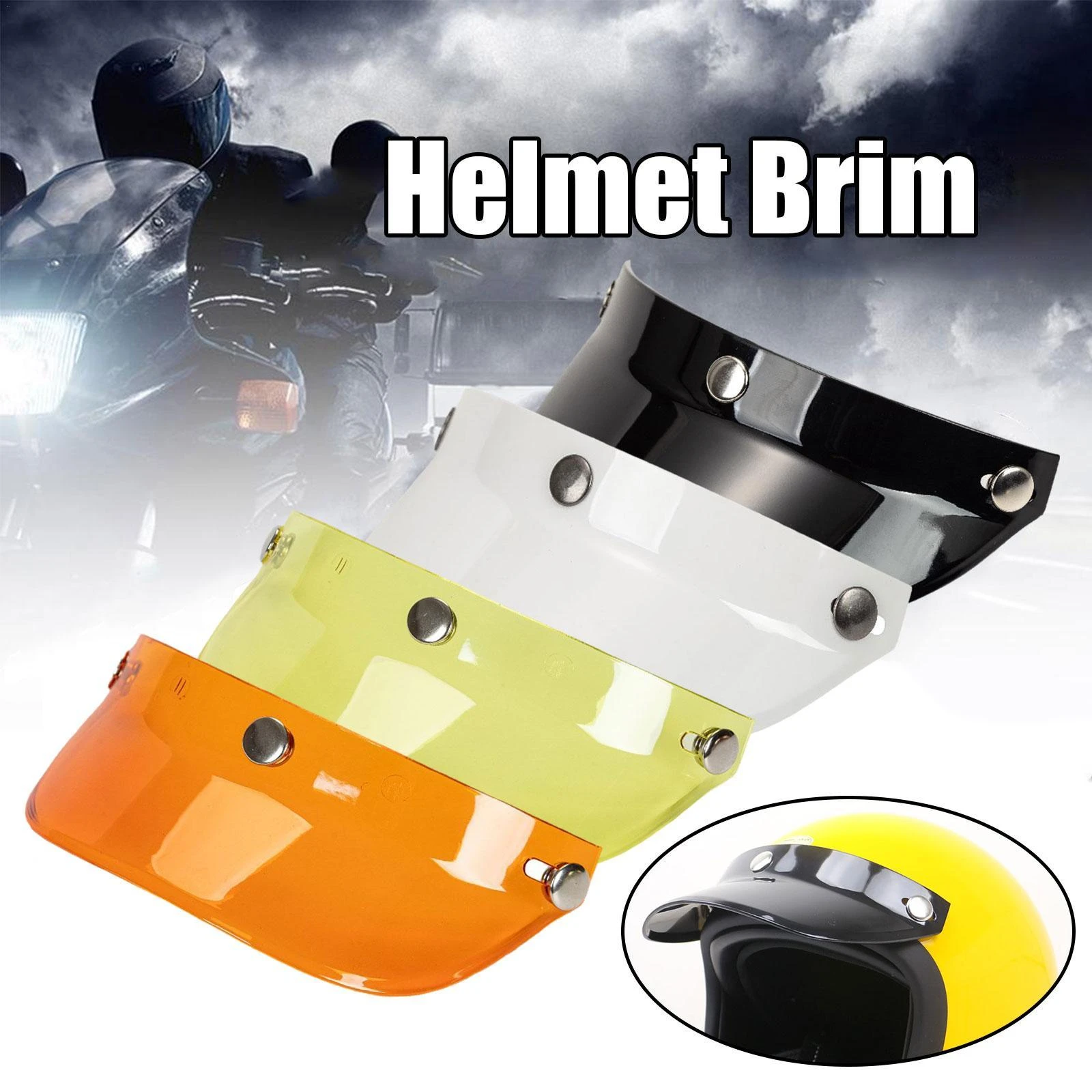 Open Face Motorcycle Helmet Visors 3 Snap Motorcycle Visor Shield
