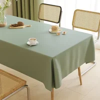 TZ01-A Cream lambskin tablecloth solid color atmosphere dining table cloth rectangular heat-resistant 1