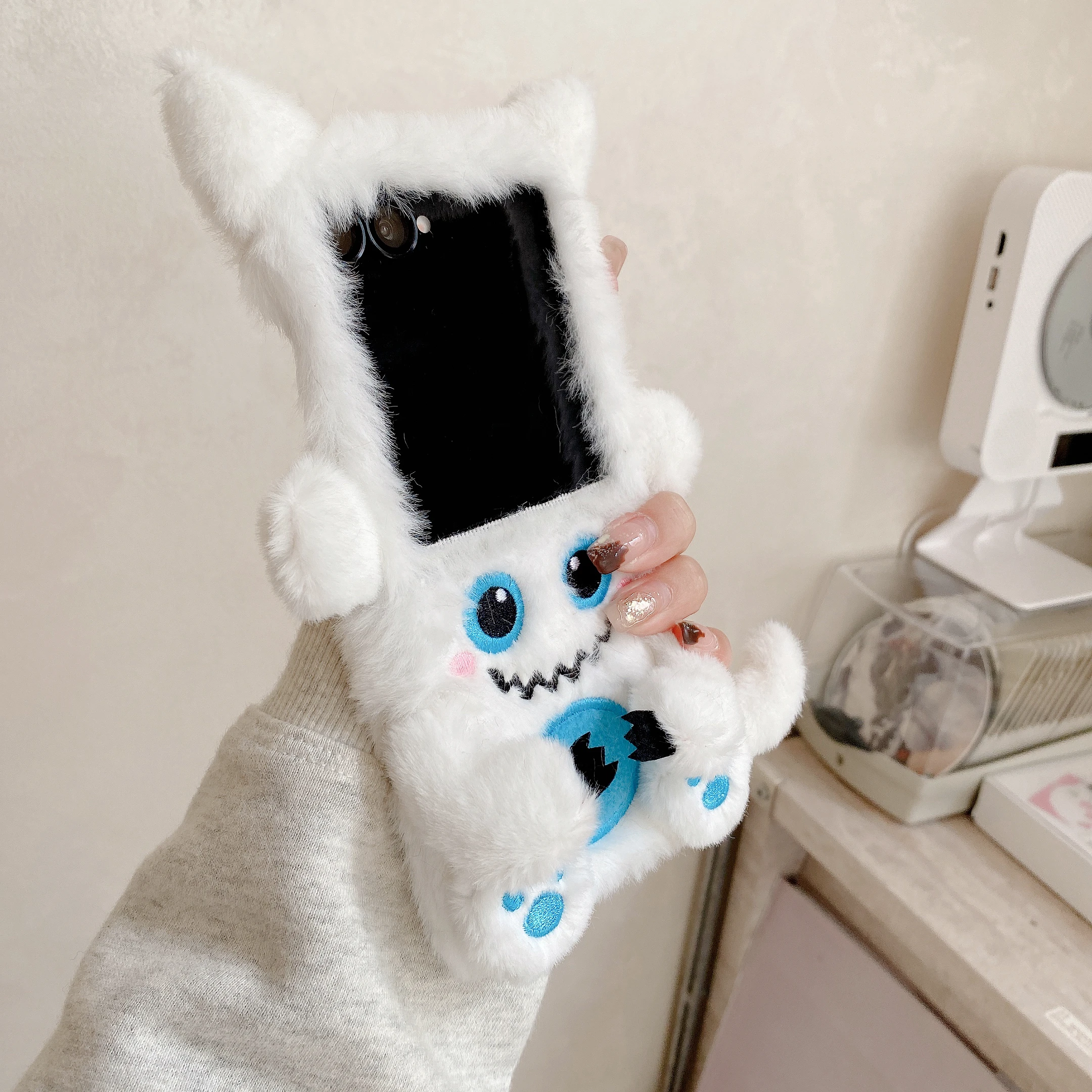 Fleece Furry Monster Cute Cartoon Plush Winter Phone Case