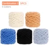 QJH 5 Pcs Chunky Chenille Yarn (95g/3.35oz), Worsted Yarn for DIY Crocheting Hand Knitting Blanket, Sweater Shawl Scarf Gloves 1