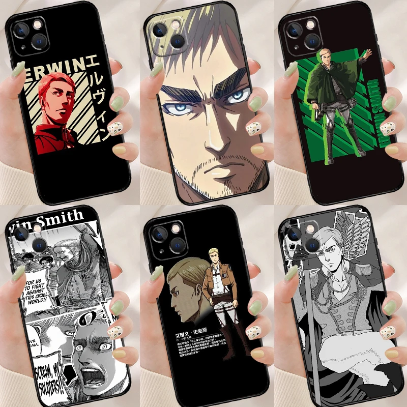 Erwin Smith атака на Титанов мягкий чехол для iPhone 11 12 Pro X XS XR 7 8 Plus SE 2020 13 Max ударопрочный