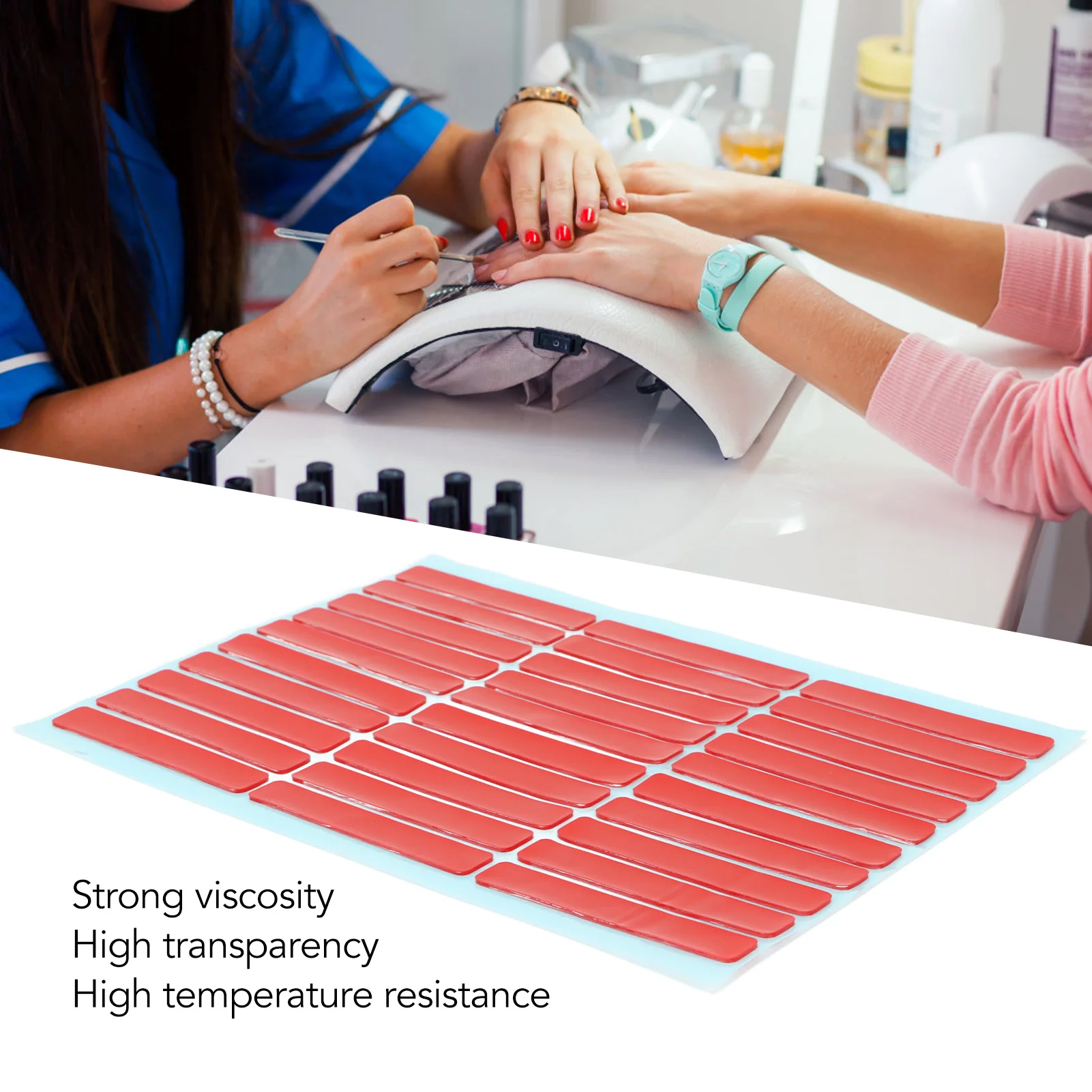 Nail Tip Mounting Tape 10 Sheet Nail Art Mounting Tape Salon Double Sided Adhesive Accessory for Tip Color Display