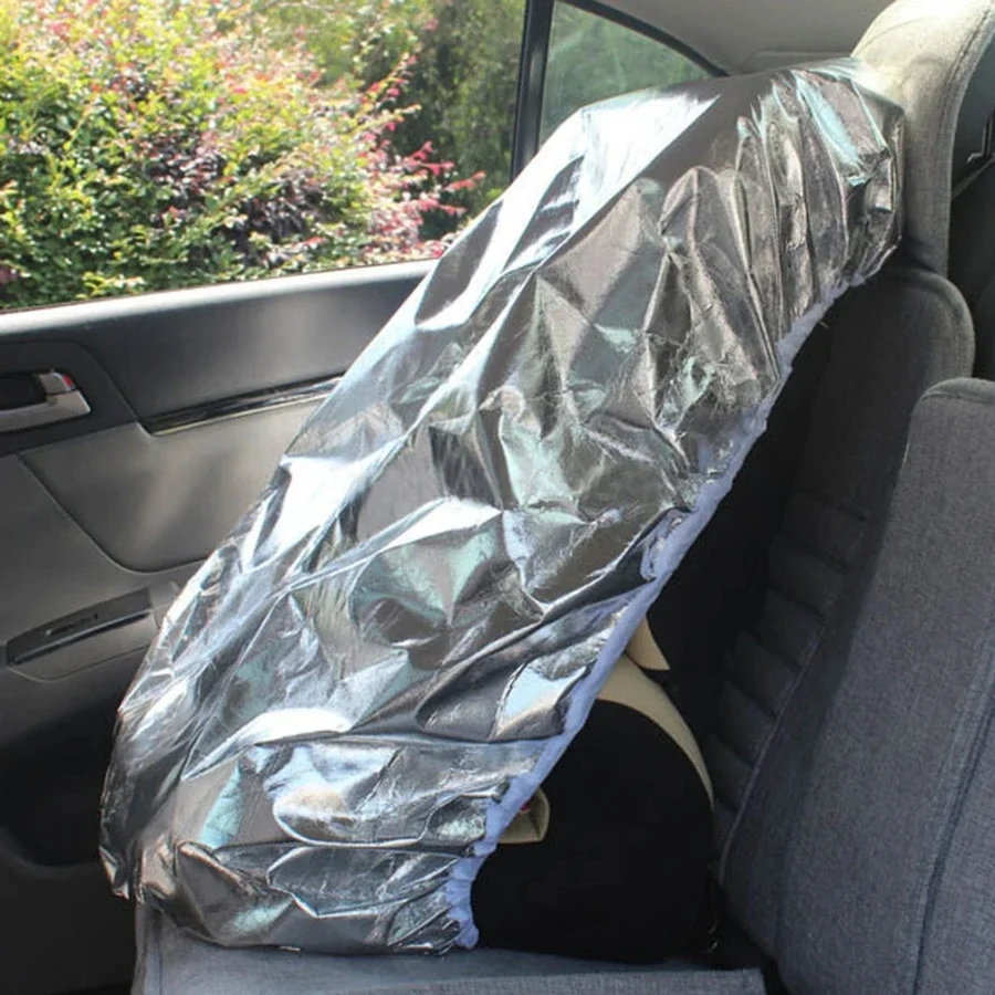 Car Seat Sun Shade Cover Keep Kids Car Safety Seat At Cooler Temperature Aluminium Film Protection From UV Sunlight Dust Covers