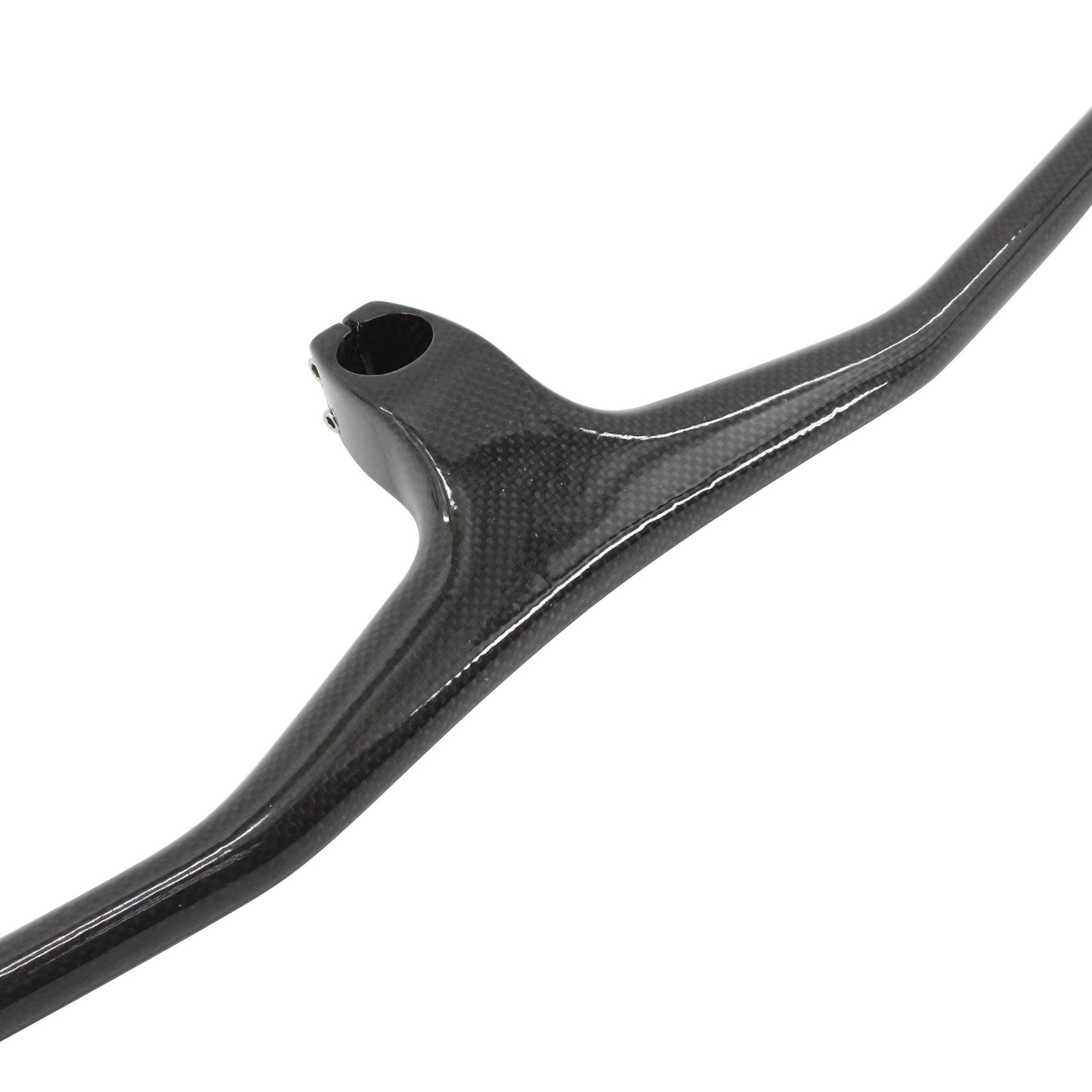 Mountain bike 3K full carbon fibre bicycle handlebar and stem integrated carbon MTB bar -17 degrees angle bicycle handlebar