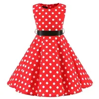 Robe d'été mi-longue en coton pour enfants, Vintage, à pois, motif Floral, pour bébé fille 1