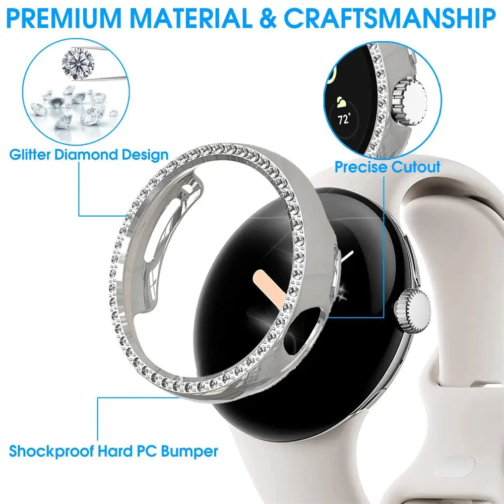 Luxurious Diamond-Studded TPU Watch Case - Sleek and Durable Protection
