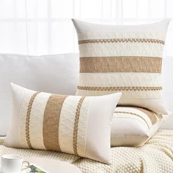 Boho Farmhouse Decorative Throw Pillow Cover - 1pc 50X50cm (Khaiki)