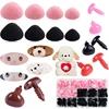 DIY Plastic Doll  Accessories Plant Plush Pink Triangular Nose Teddy Bear Toy Making Doll Material Needle Felting Bear Doll Toys 1