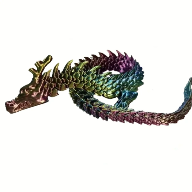 Colorfu 45cm 3D printed Chinese dragon Shenlong crafts ornamentsToy joint movable dragon Model Home Office Decoration Decor Gift