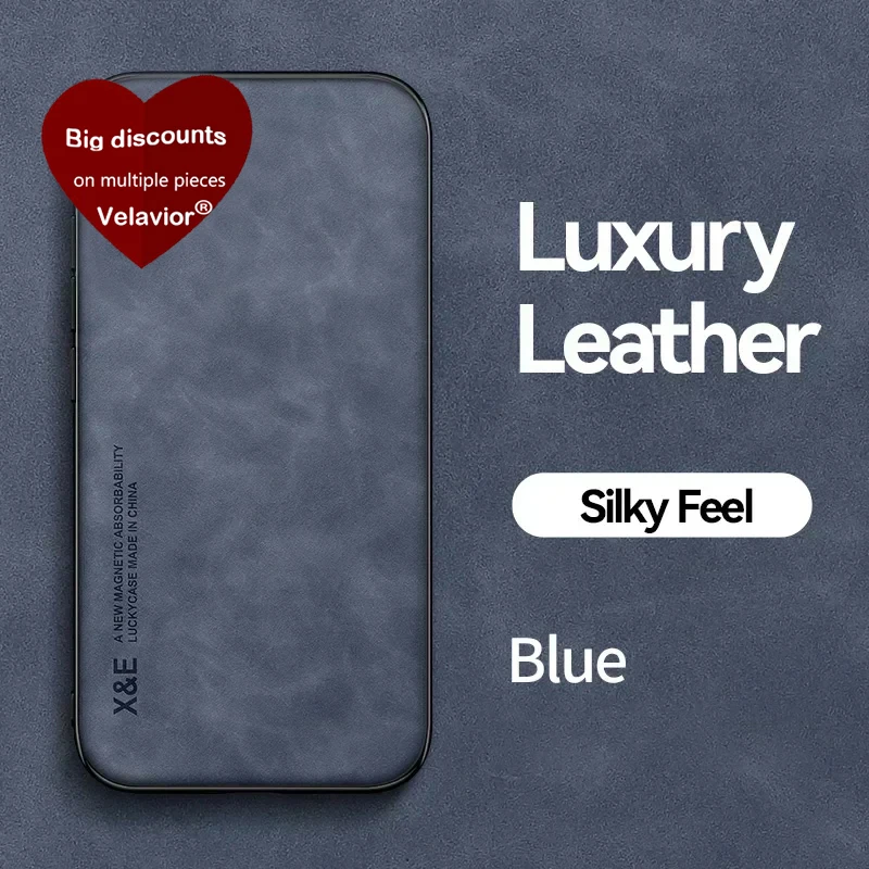 Leather Magnetic PU Car Holder Case with Silicone Bumper and Shockproof Protection