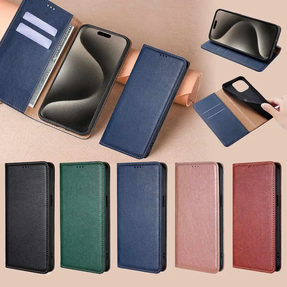 Elegant Magnetic Flip Leather Wallet Case with Card Holder - Premium Protective Cover