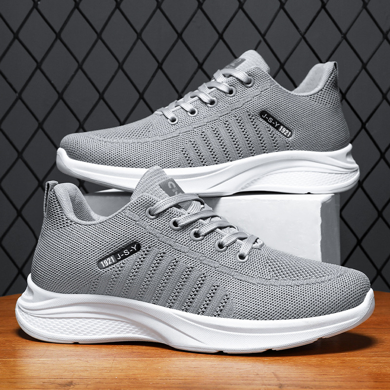 Men's shoes, spring new trend, wear-resistant lace up running shoes, lightweight, casual, walking, tennis, fitness 44