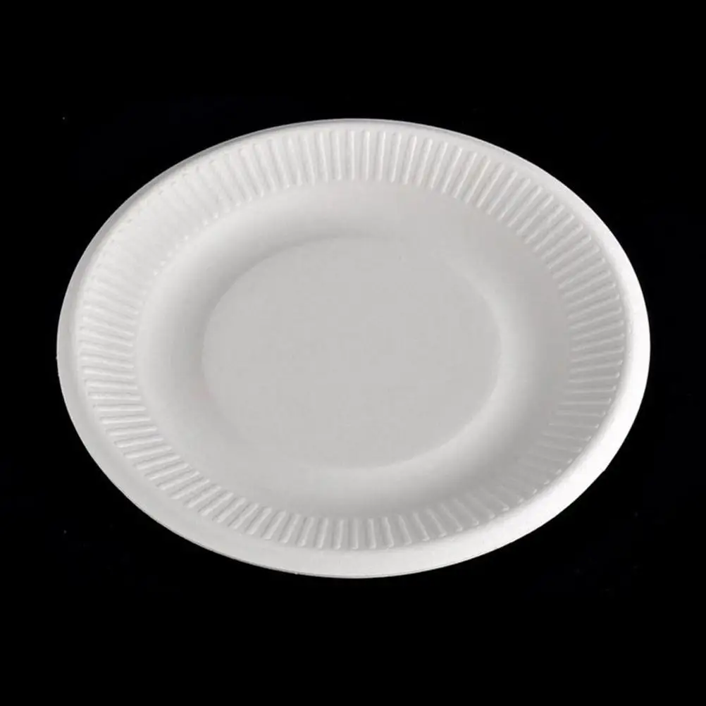 50 Pcs/lot Plastic Plates Disposable Elegant Dishes 50pcs Paper Plate Bone Spitting Plate Tableware for Paper Cardboard Units party tableware,disposable food trays
