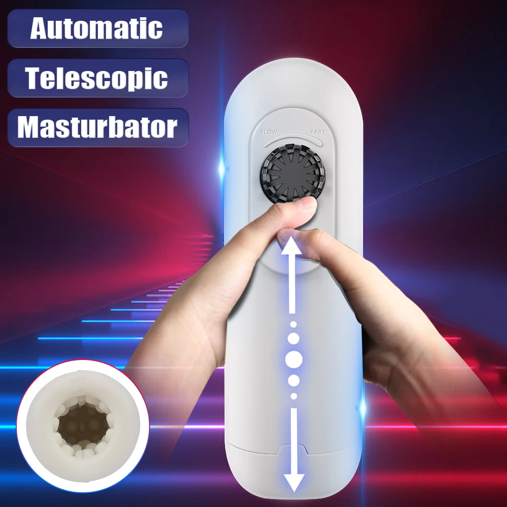 Masturbatore maschile vero figa stimolare glande massaggiatore automatico telescopico vibratore ritardo trainer_voghion.com