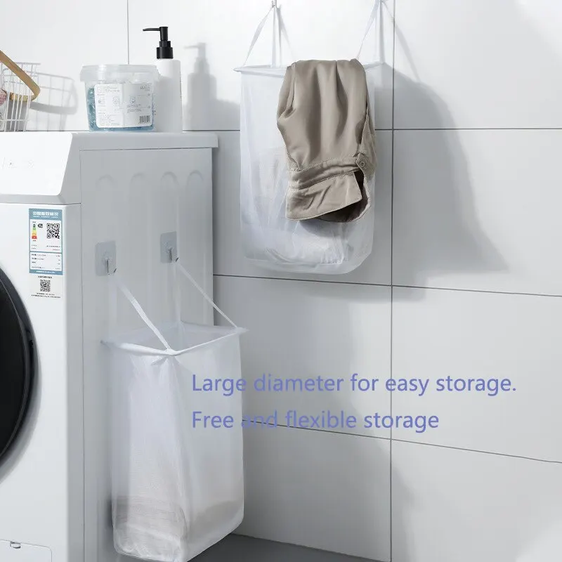 Laundry Basket Wall-mounted Dirty Clothes Basket Home Laundry Basket No Punching And Pasting Storage Bathroom Storage