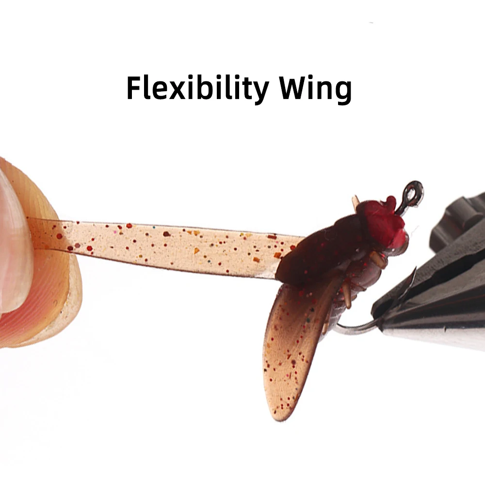 Wifreo 20pcs/box Realistic Silicone Housefly Soft Insect Bait Trout Bass Fishing Artificial Lure Set