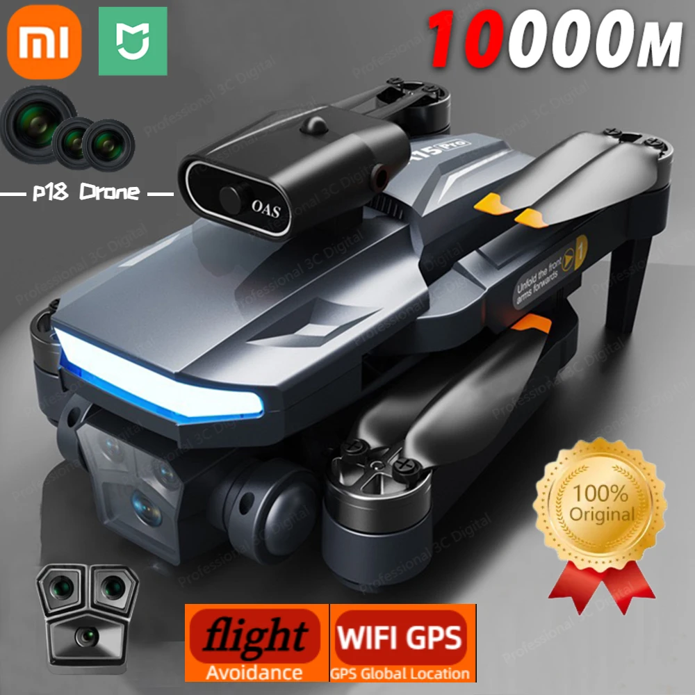 Xiaomi Mijia P18 Rc Drone 8K Professinal Three Camera Grandangolare Posizionamento Del Flusso Ottico Quadcopter A Quattro Vie Per Evitare Gli Ostacoli